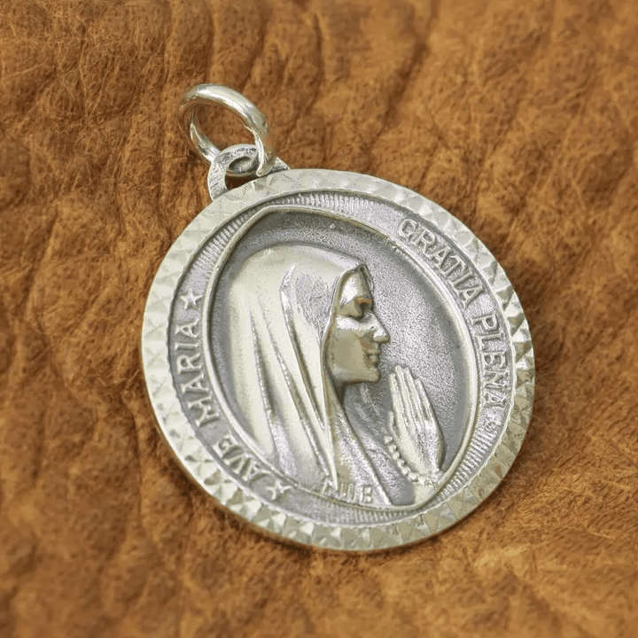 Christianartworkshop Graceful Virgin Mary Pendant Necklace in 925 Sterling Silver for Daily Devotion - Virgin Mary - image 1