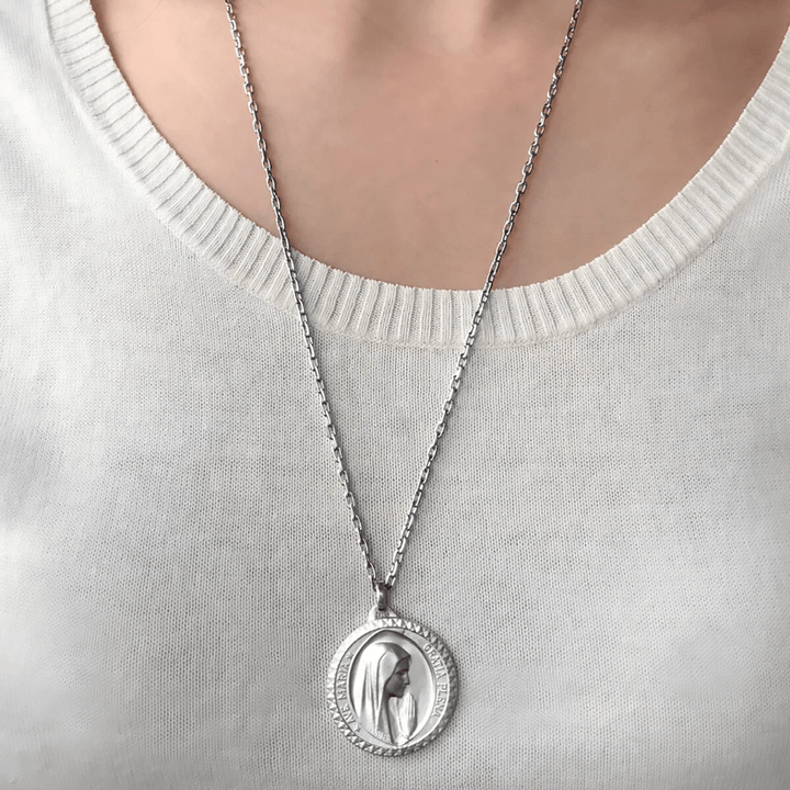 Christianartworkshop Graceful Virgin Mary Pendant Necklace in 925 Sterling Silver for Daily Devotion - image 2