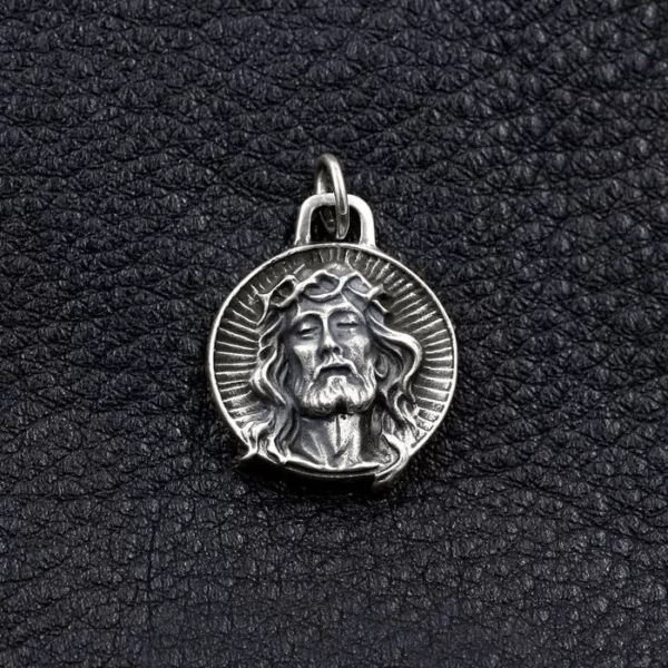 Christianartworkshop 925 Sterling Silver Jesus Crown of Thorns Sacred Necklace - image 3