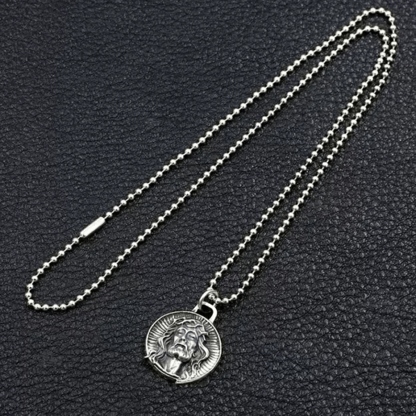Christianartworkshop 925 Sterling Silver Jesus Crown of Thorns Sacred Necklace - image 4