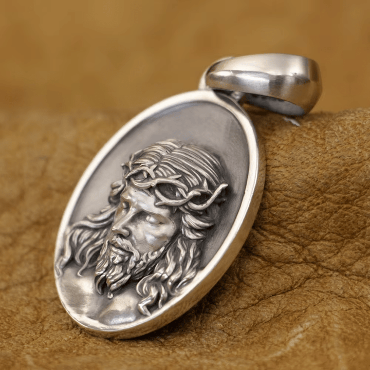 Christianartworkshop 925 Silver Crown of Thorns Jesus Medal Necklace: A Reminder of His Sacrifice - image 5