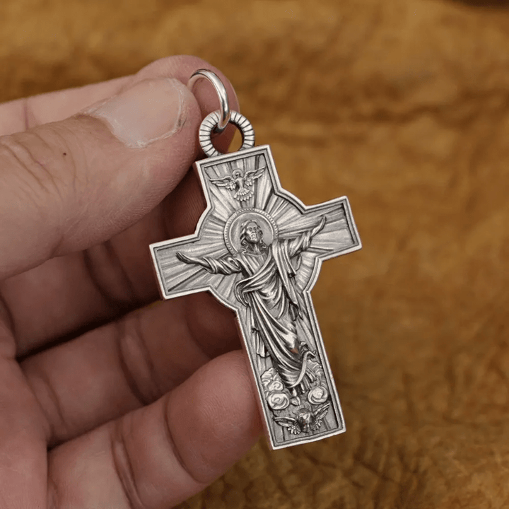 Christianartworkshop Jesus Christ Ascension with Holy Spirit Dove Necklace in Sterling Silver - image 4