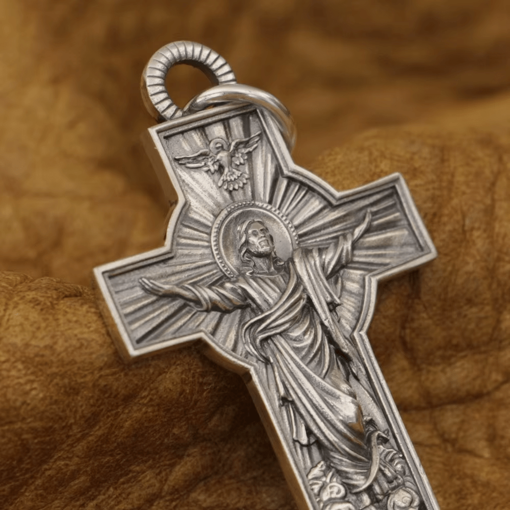 Christianartworkshop Jesus Christ Ascension with Holy Spirit Dove Necklace in Sterling Silver - image 8