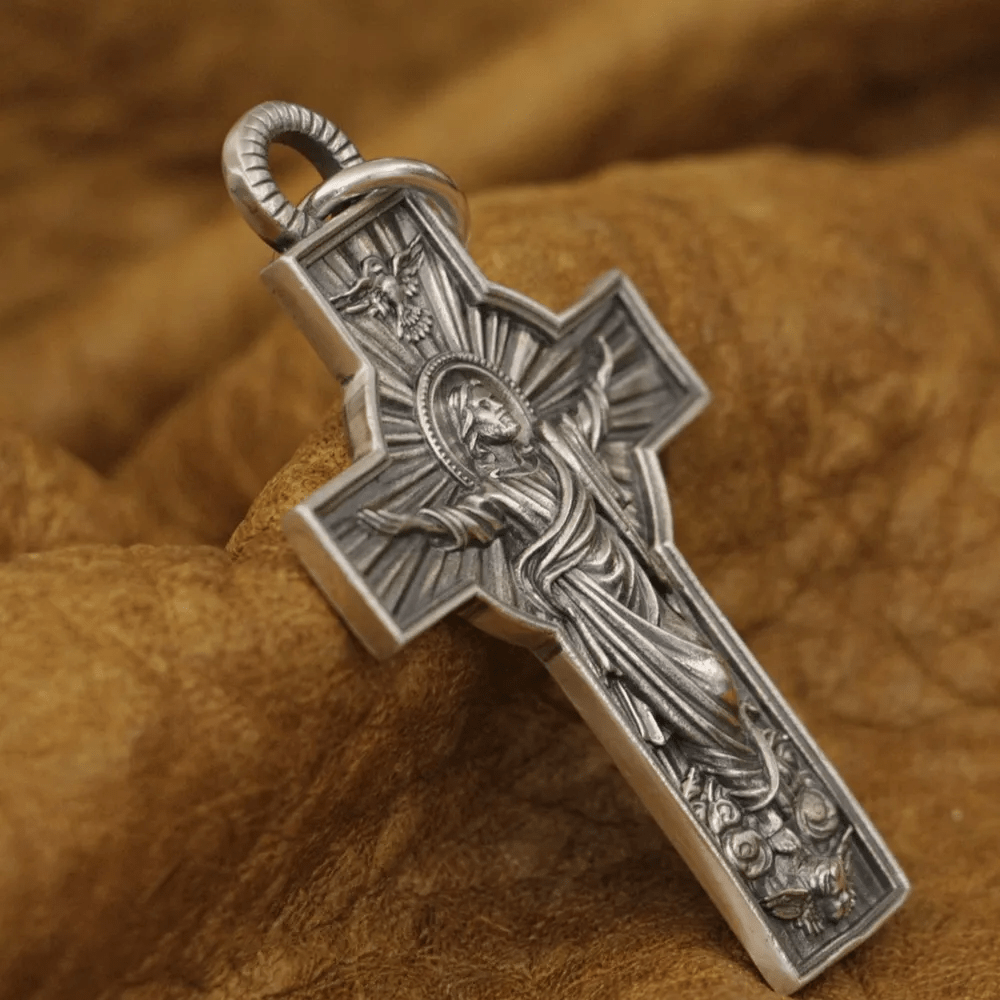 Christianartworkshop Jesus Christ Ascension with Holy Spirit Dove Necklace in Sterling Silver - image 7