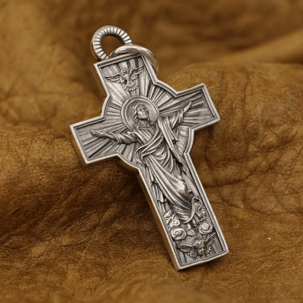 Christianartworkshop Jesus Christ Ascension with Holy Spirit Dove Necklace in Sterling Silver - image 6