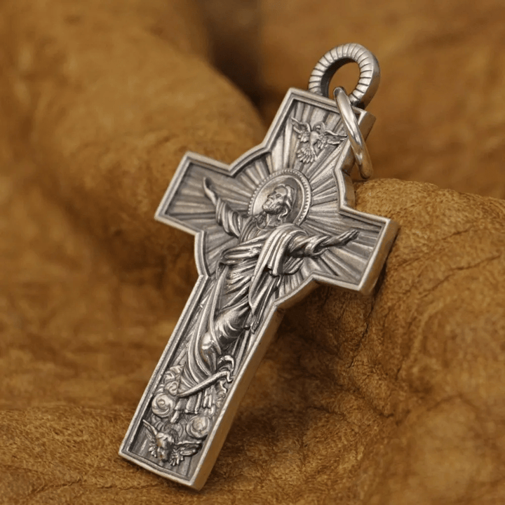 Christianartworkshop Jesus Christ Ascension with Holy Spirit Dove Necklace in Sterling Silver - image 5