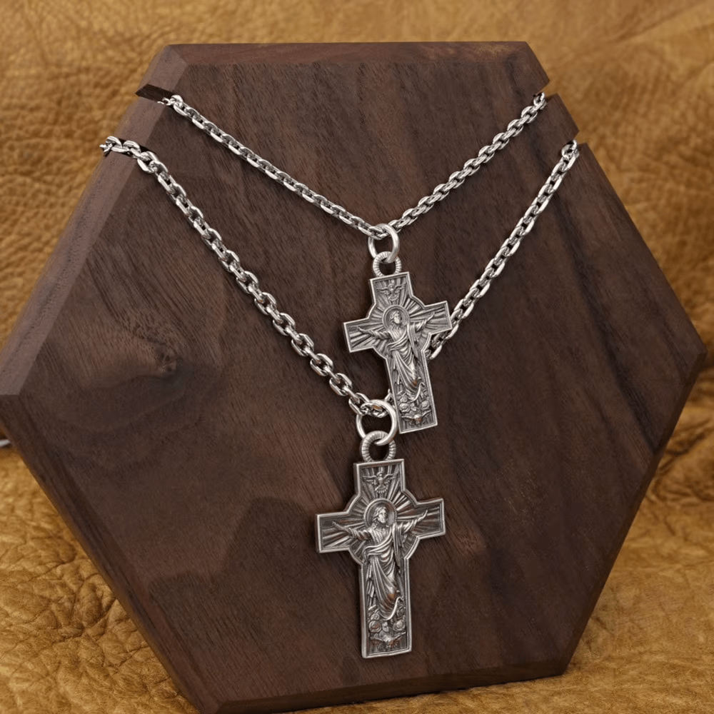 Christianartworkshop Jesus Christ Ascension with Holy Spirit Dove Necklace in Sterling Silver - image 2