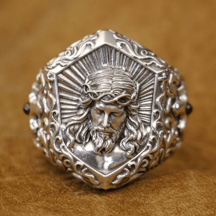 Christianartworkshop Jesus Christ Crown of Thorns Ring in Vintage Style Solid Sterling Silver - image 2
