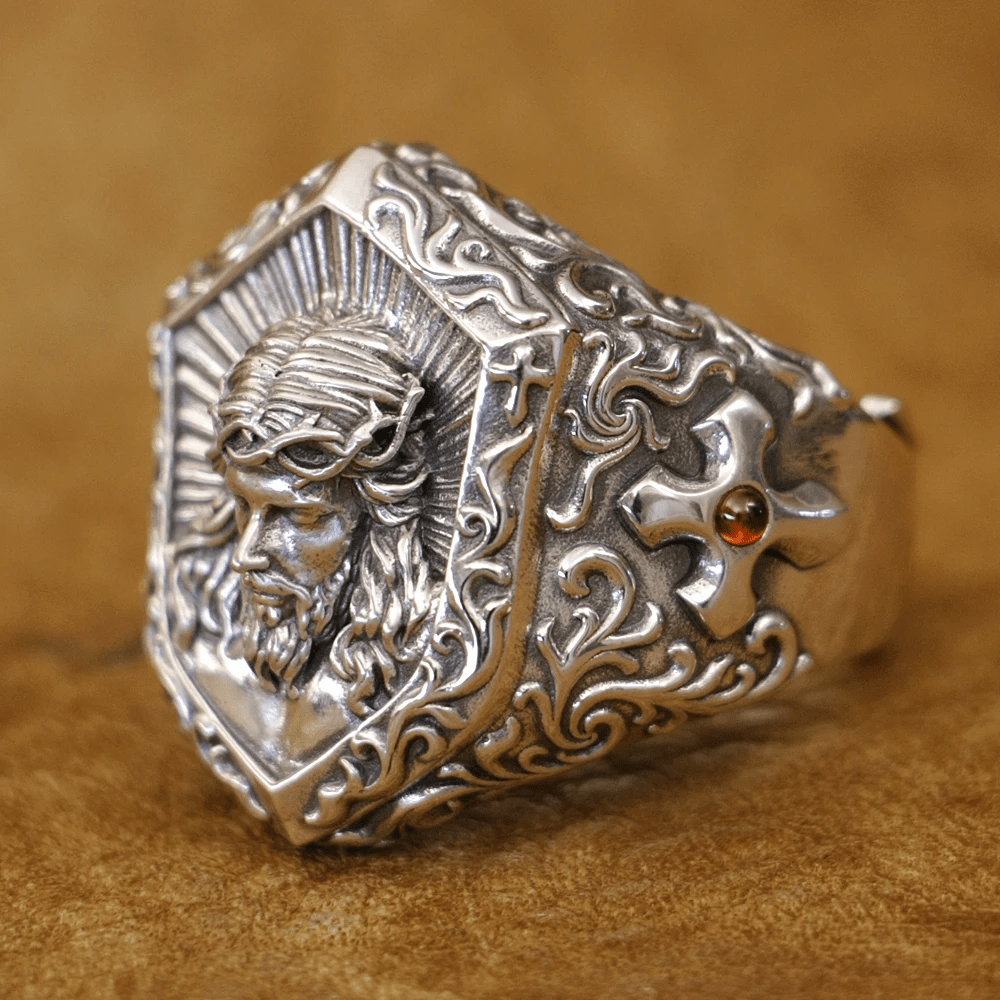 Christianartworkshop Jesus Christ Crown of Thorns Ring in Vintage Style Solid Sterling Silver - image 4