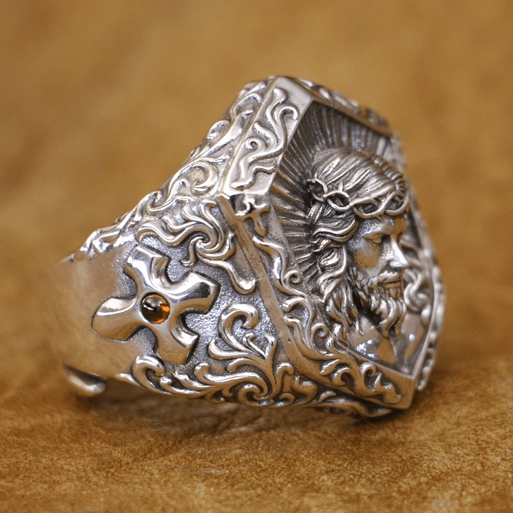 Christianartworkshop Jesus Christ Crown of Thorns Ring in Vintage Style Solid Sterling Silver - image 5