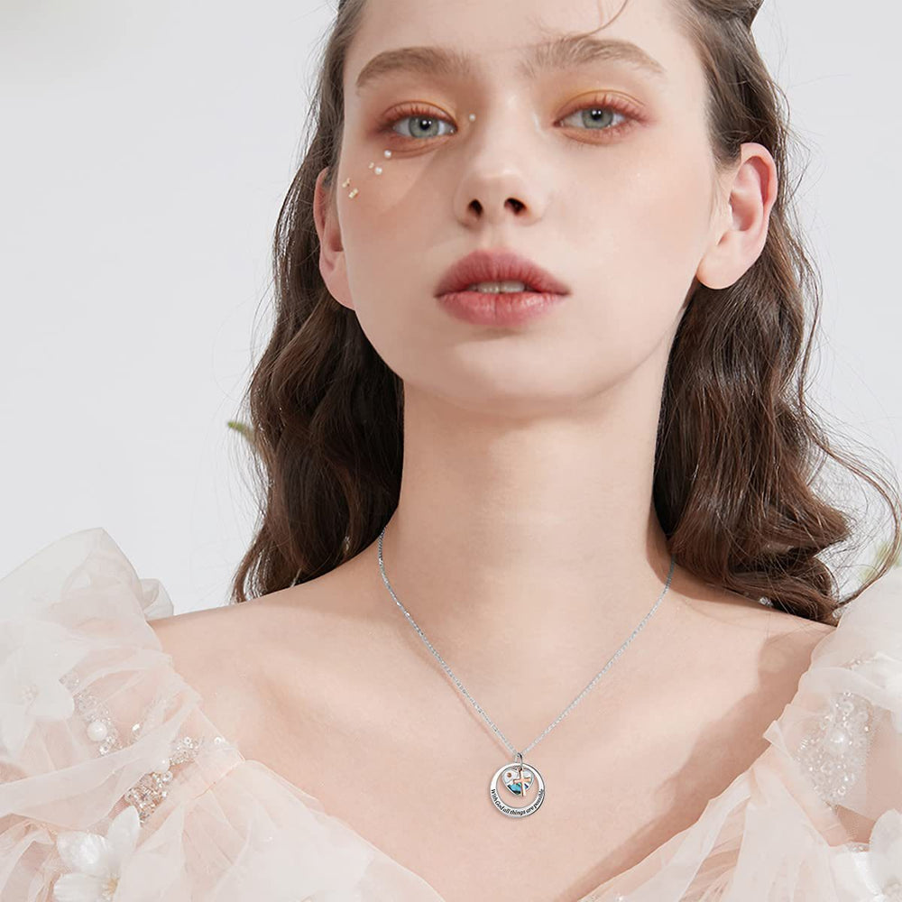FREE Today: With God All Things Are Possible Heart Cross Mustard Seed Pendant Necklace - image 2