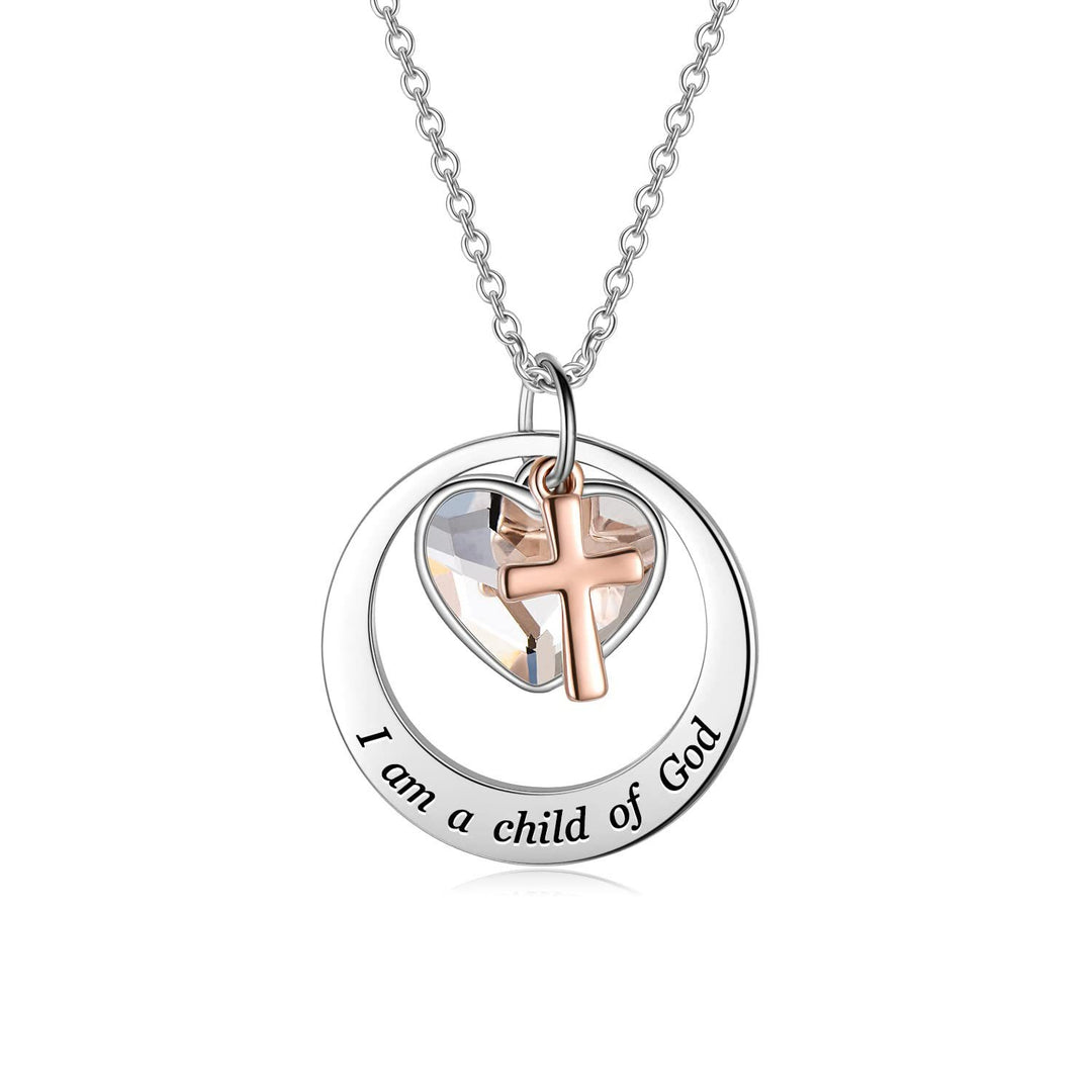 Christianartworkshop Delicate Mustard Seed Necklace with Cross and Scripture Message - I am a child of God - image 6