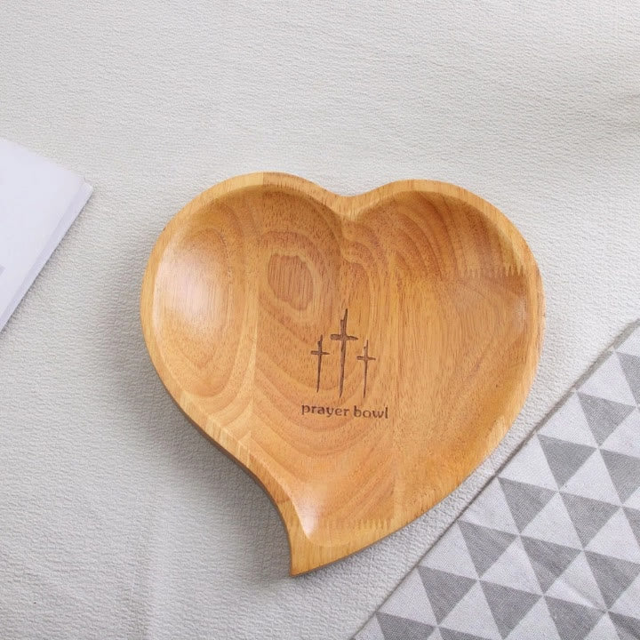 Christianartworkshop 3 Color Wooden Heart Shaped Prayer Bowl with Faith Note Cards - image 6