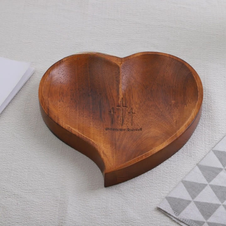 Christianartworkshop 3 Color Wooden Heart Shaped Prayer Bowl with Faith Note Cards - Brown - image 6