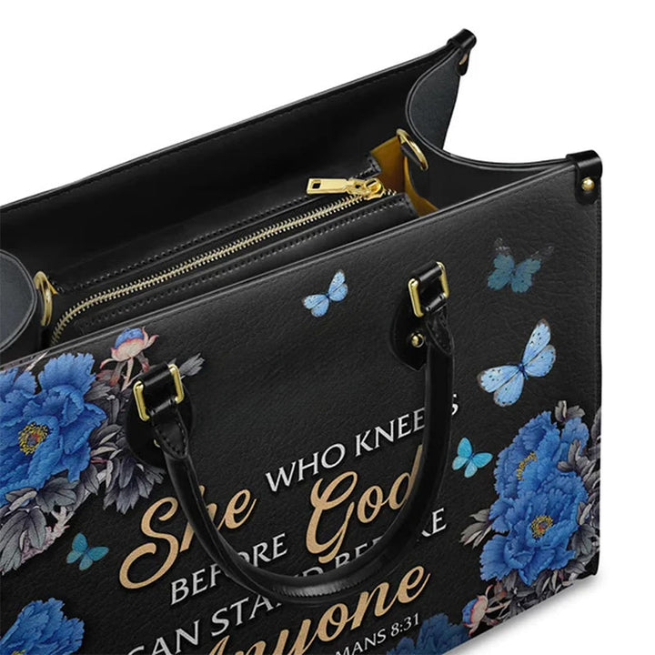 Christianartworkshop Elegant Floral Handbag with Scripture Quote: God Is with Her - image 5