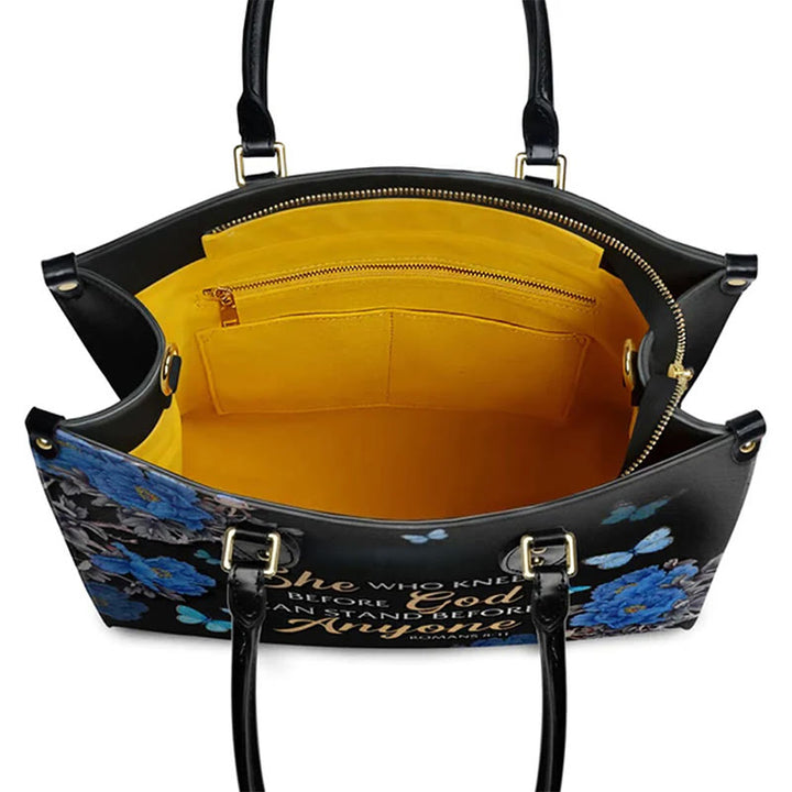 Christianartworkshop Elegant Floral Handbag with Scripture Quote: God Is with Her - image 6