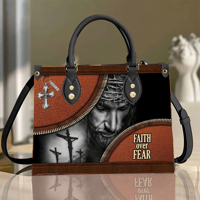 Christianartworkshop Faith Over Fear Jesus Themed: Faithful Style on the Go - Handbag - image 1