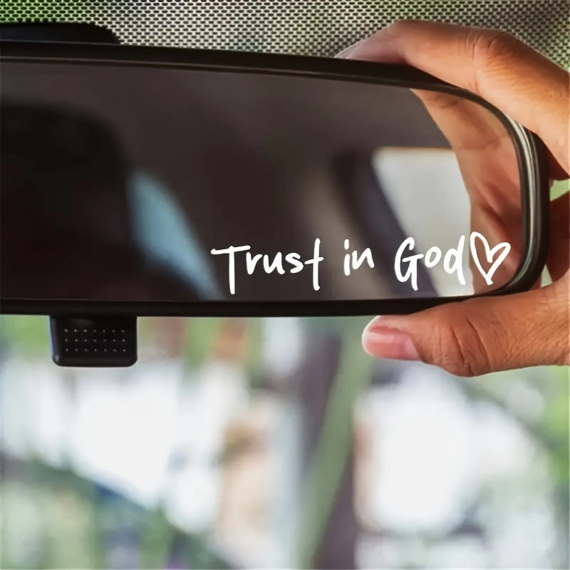 Christianartworkshop Minimalist Everyday Faith Car Mirror Sticker: Trust in God Road Companion - image 2