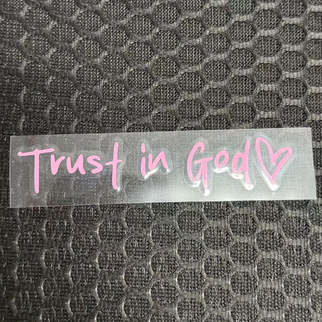 Christianartworkshop Minimalist Everyday Faith Car Mirror Sticker: Trust in God Road Companion - Pink - image 5