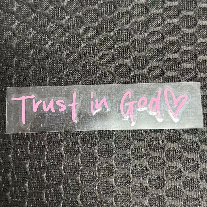 Christianartworkshop Minimalist Everyday Faith Car Mirror Sticker: Trust in God Road Companion - Pink - image 5