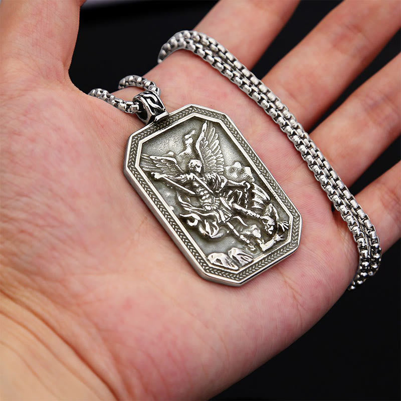 Christianartworkshop Classic Style St. Michael the Archangel Protection Stainless Steel Pendant Necklace - image 13