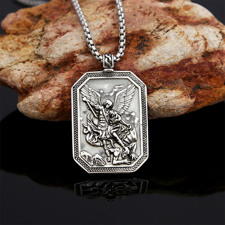 Christianartworkshop Classic Style St. Michael the Archangel Protection Stainless Steel Pendant Necklace - image 12