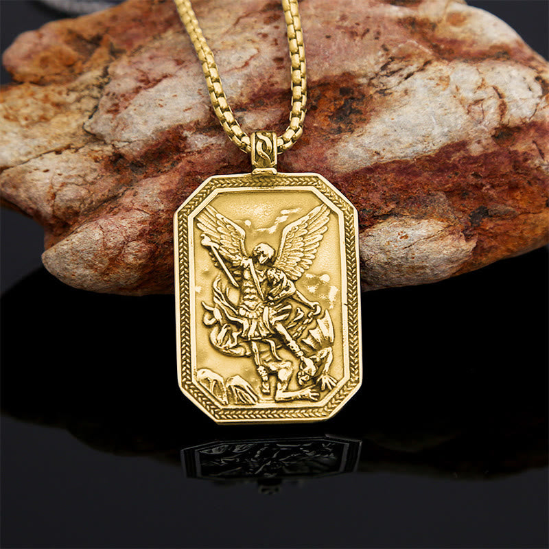 Christianartworkshop Classic Style St. Michael the Archangel Protection Stainless Steel Pendant Necklace - image 8