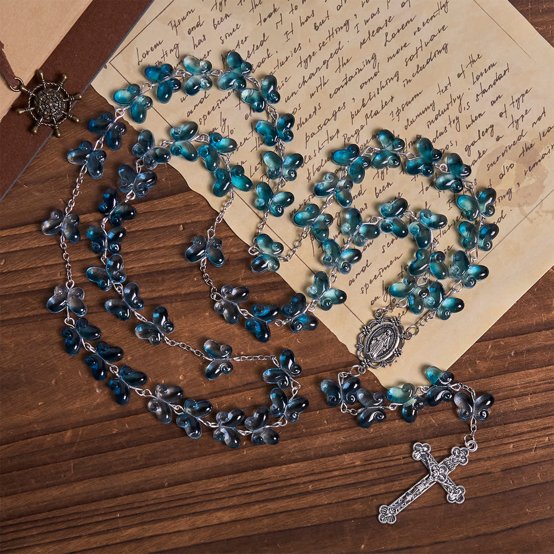 FREE Today: Wings of Devotion Shimmering Blue Butterfly Prayer Rosary with Miraculous Medal - image 5