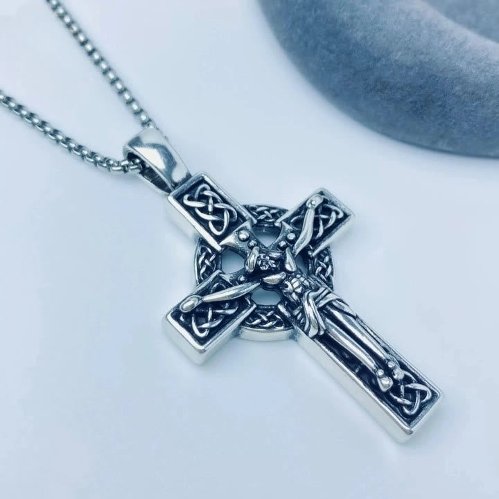 Christianartworkshop Eternal Faith Celtic Knot Crucifix Pendant Necklace: Christ on the Cross - image 4