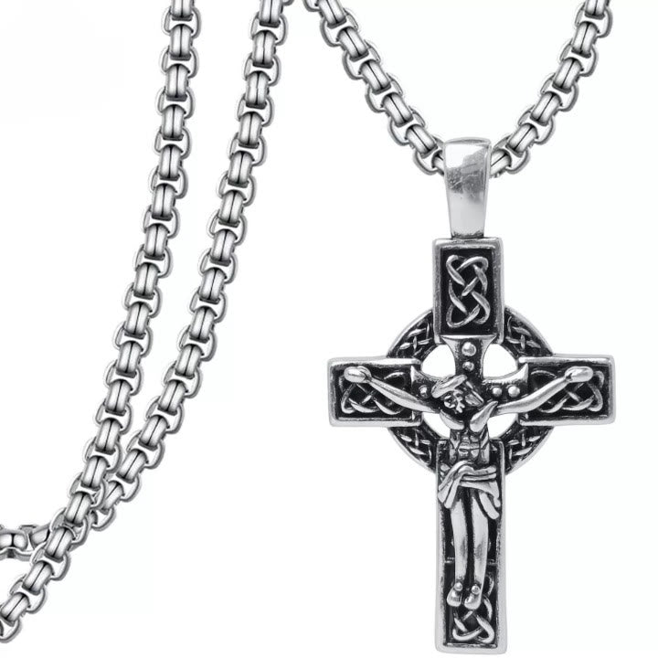 Christianartworkshop Eternal Faith Celtic Knot Crucifix Pendant Necklace: Christ on the Cross - image 5