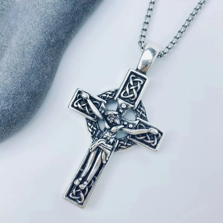 Christianartworkshop Eternal Faith Celtic Knot Crucifix Pendant Necklace: Christ on the Cross - image 3
