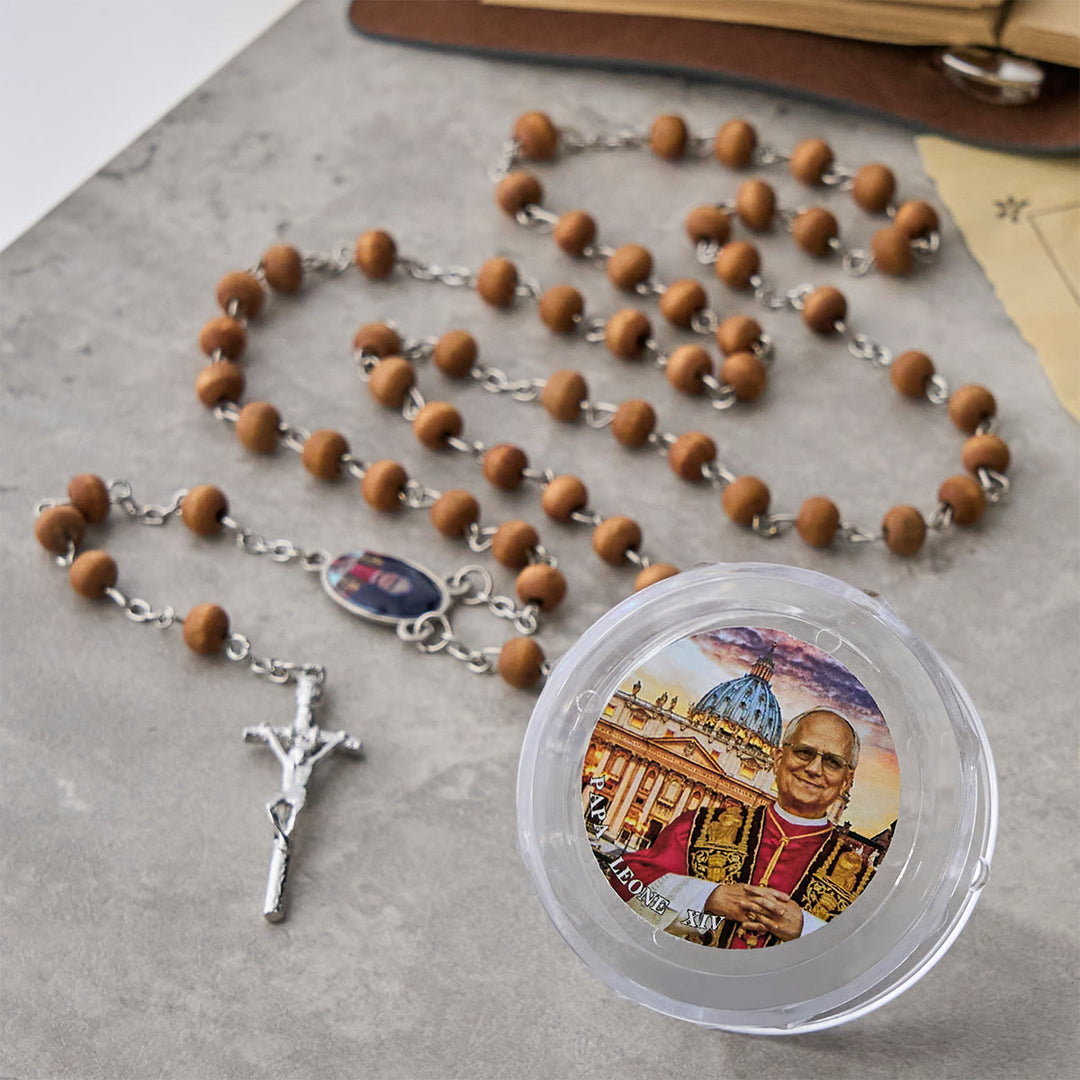 FREE Today: Pope Leo XIV Red Wood Beads Rosary Commemorating: A Spiritual Treasure - image 11