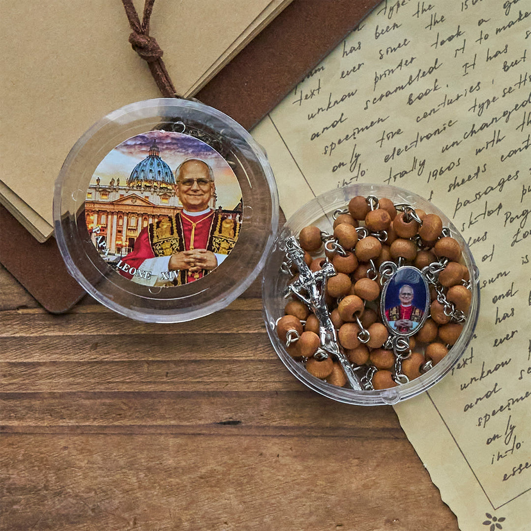 FREE Today: Pope Leo XIV Red Wood Beads Rosary Commemorating: A Spiritual Treasure - image 10