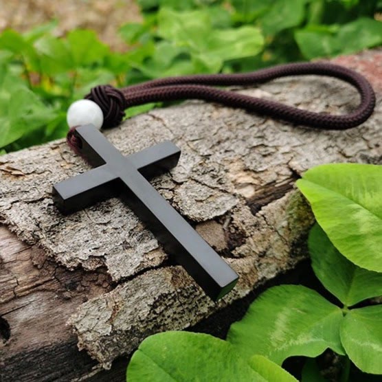 Christianartworkshop Minimalist Tri-color Cross Car Pendant: Spiritual Safety on the Road - Black - Brown - image 8