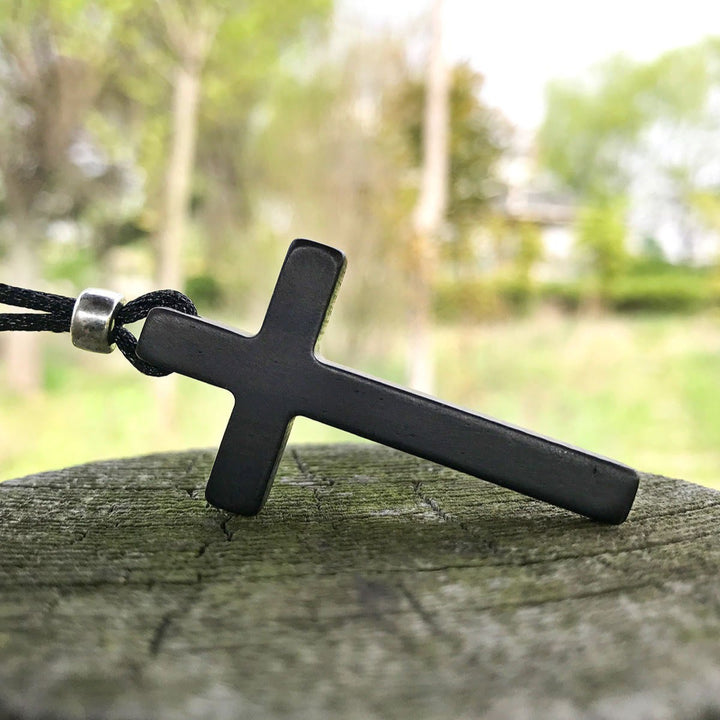 Christianartworkshop Classic Natural Ebony Cross Necklace: Pure and Enduring Faith Symbol - image 3