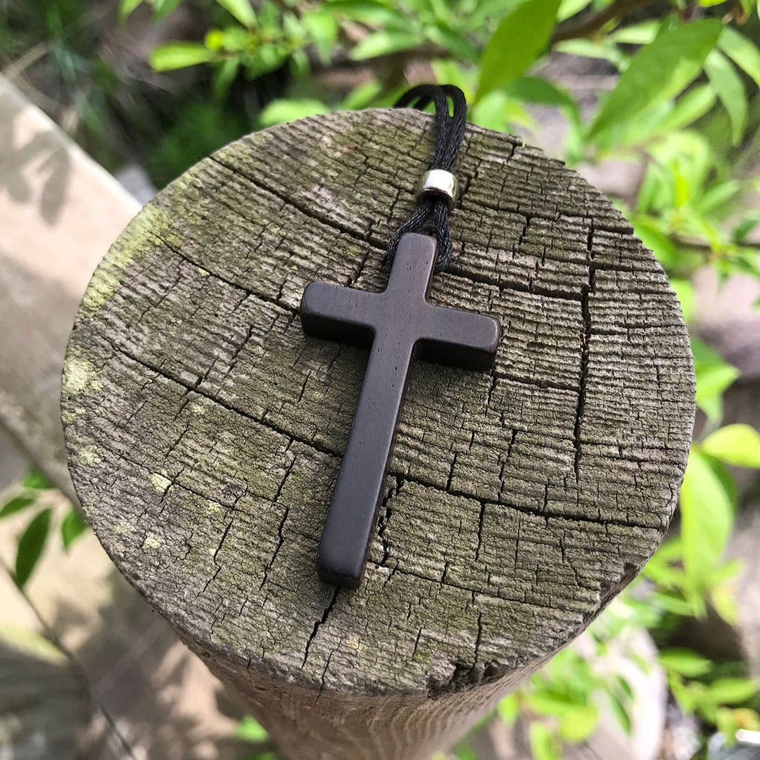 Christianartworkshop Classic Natural Ebony Cross Necklace: Pure and Enduring Faith Symbol - image 7
