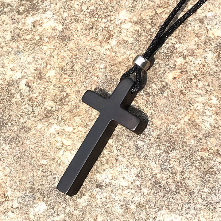 Christianartworkshop Classic Natural Ebony Cross Necklace: Pure and Enduring Faith Symbol - image 9