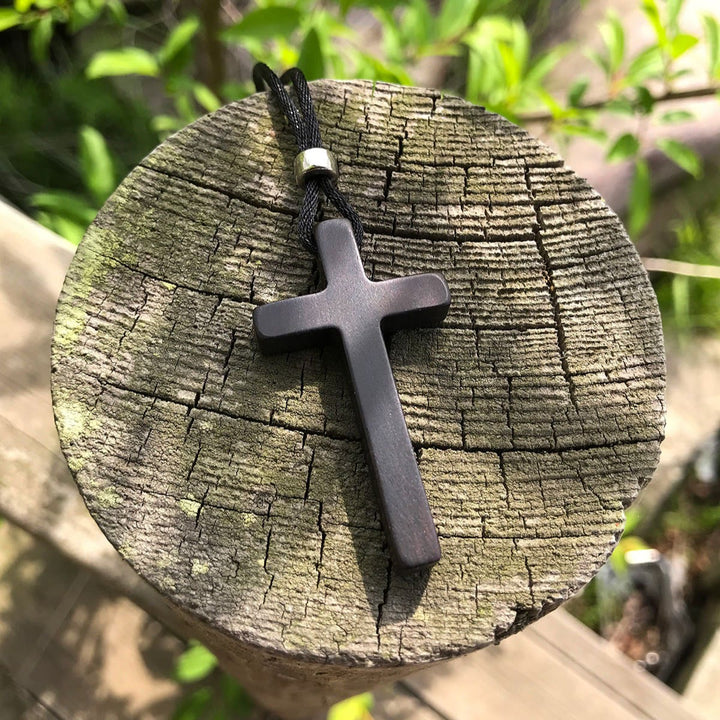 Christianartworkshop Classic Natural Ebony Cross Necklace: Pure and Enduring Faith Symbol - image 6