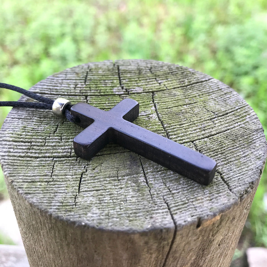 Christianartworkshop Classic Natural Ebony Cross Necklace: Pure and Enduring Faith Symbol - image 8