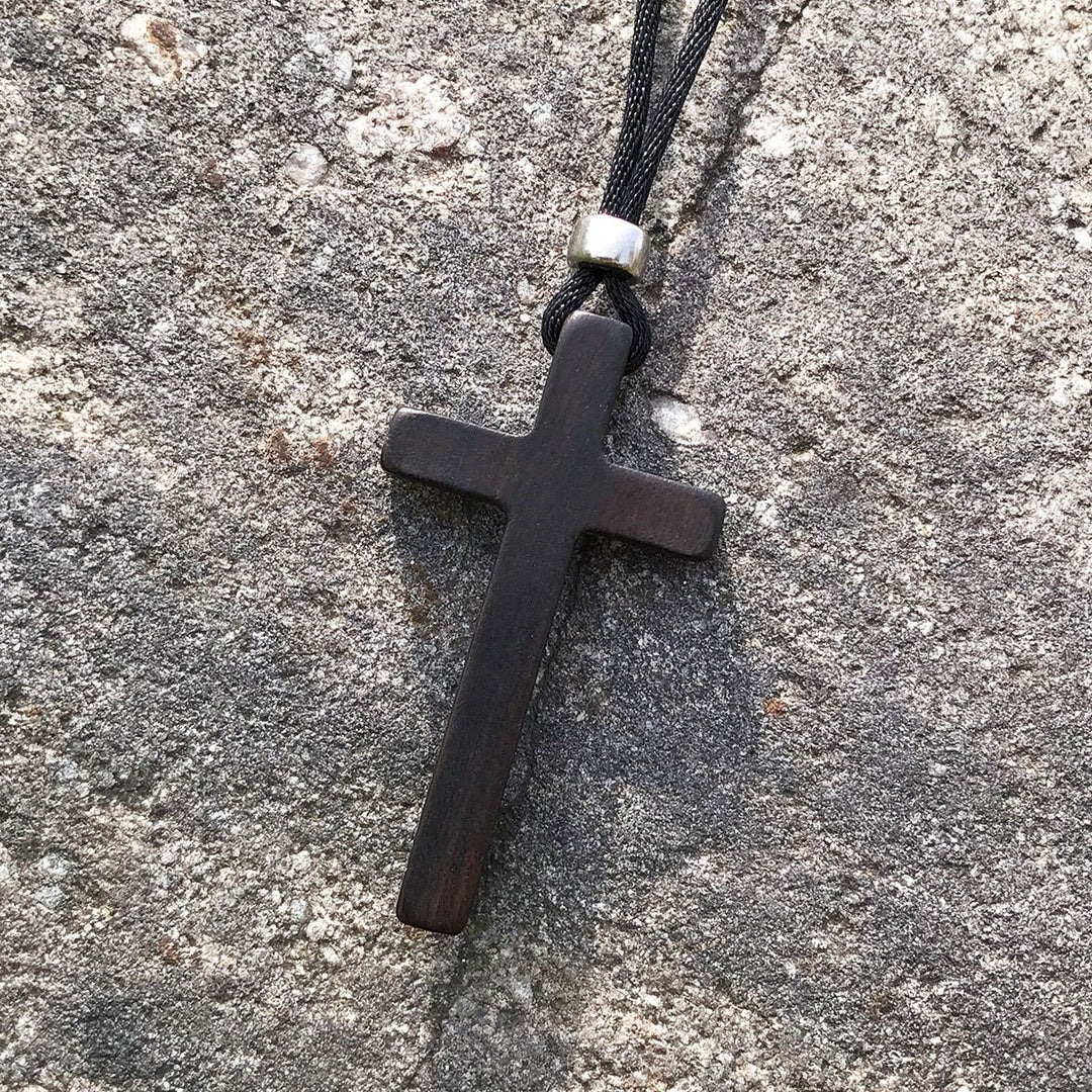 Christianartworkshop Classic Natural Ebony Cross Necklace: Pure and Enduring Faith Symbol - image 4