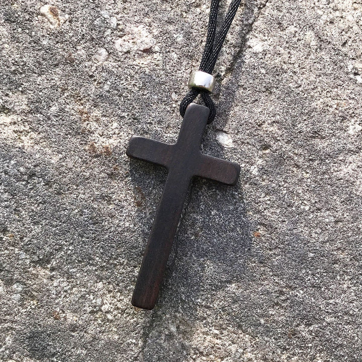 Christianartworkshop Classic Natural Ebony Cross Necklace: Pure and Enduring Faith Symbol - image 4