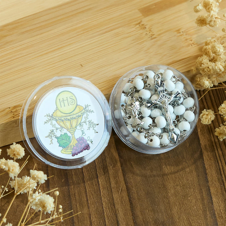 Christianartworkshop Divine Wooden Holy Chalice Communion Rosary in White with Gift Box Bundle - image 6