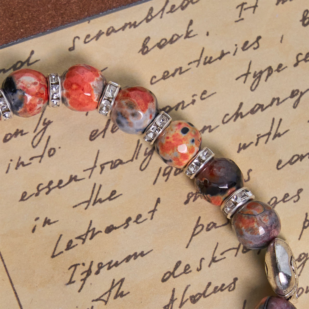 Christianartworkshop Calico Cat Pray Rosary & Bracelets Memorial Set in Artificial Marbling Agate Beads - image 14