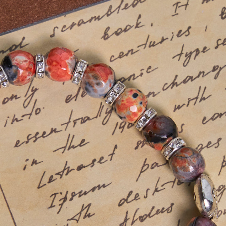Christianartworkshop Calico Cat Pray Rosary & Bracelets Memorial Set in Artificial Marbling Agate Beads - image 14