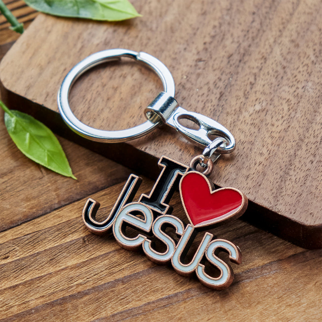 Christianartworkshop Believer's Choice Faithful Heart 4color I Love Jesus Keychain - Antique Red - image 4