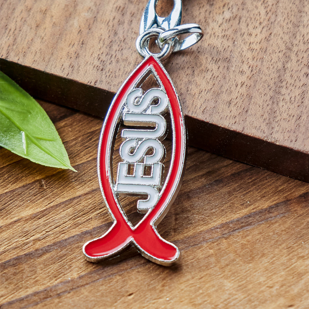 Christianartworkshop Bold Red Jesus Fish Keychain: Faithful Companion for Life - image 2