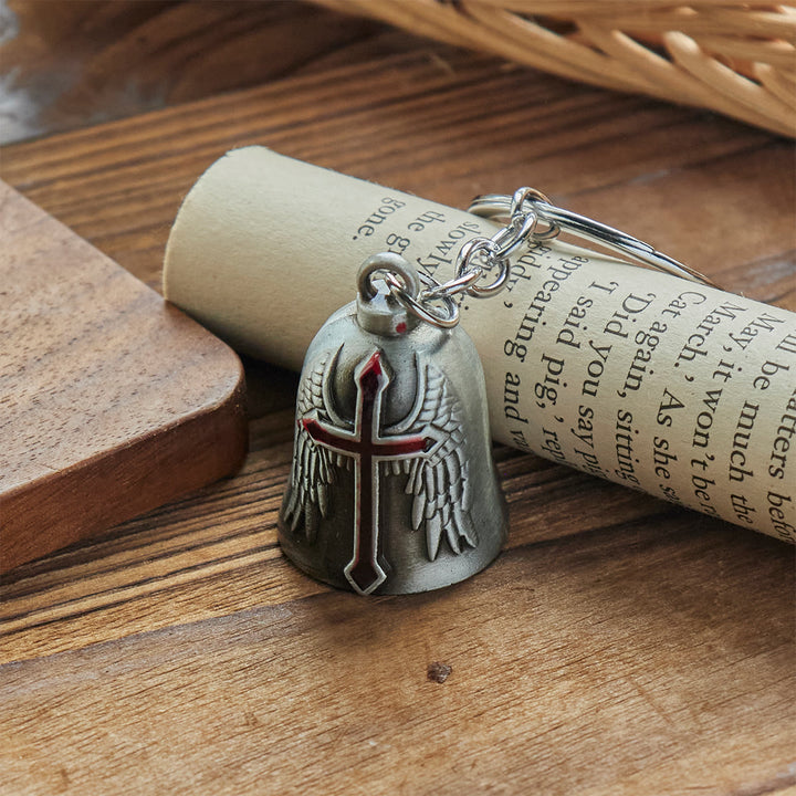 Christianartworkshop Sacred Paladin & Angel Wings Guardian Bell Keychain: Armor of Faith - image 6