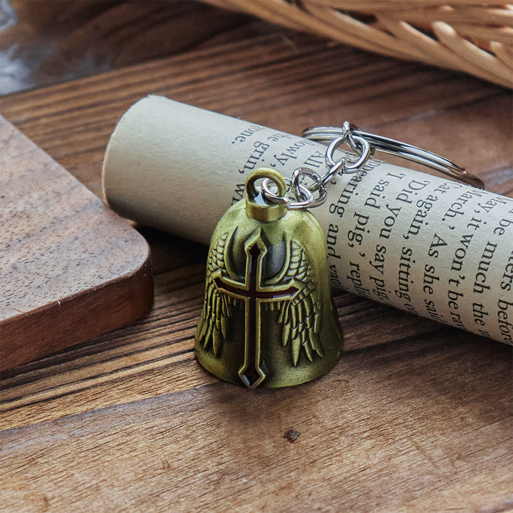 Christianartworkshop Sacred Paladin & Angel Wings Guardian Bell Keychain: Armor of Faith - image 4