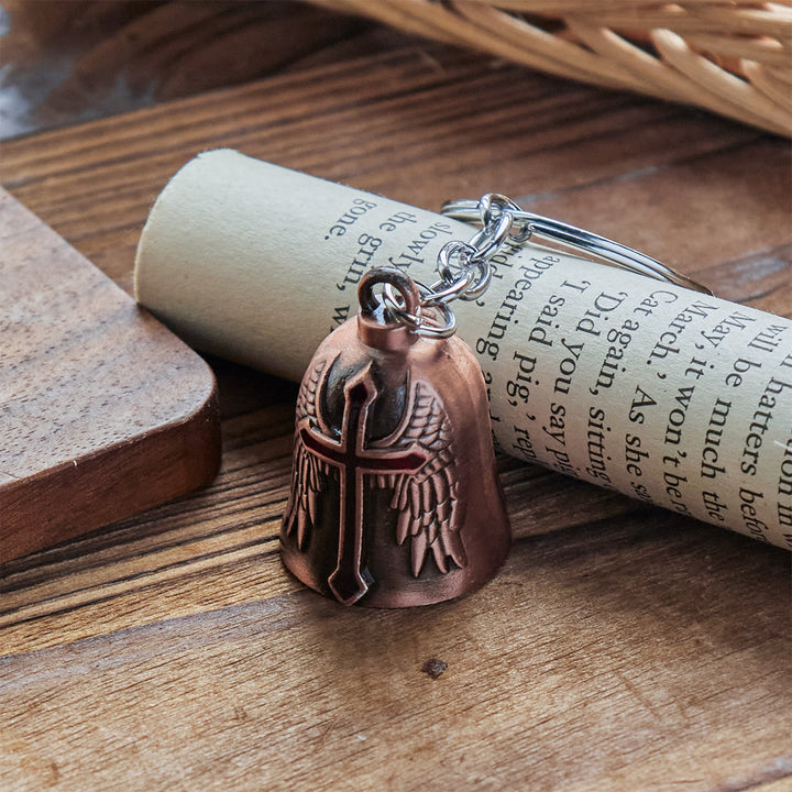 Christianartworkshop Sacred Paladin & Angel Wings Guardian Bell Keychain: Armor of Faith - image 5