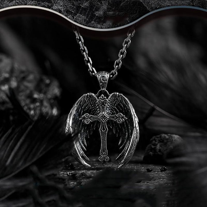 Christianartworkshop Guardian Angel Wings Cross Pendant Necklace: Spiritual Protection Jewelry - image 5